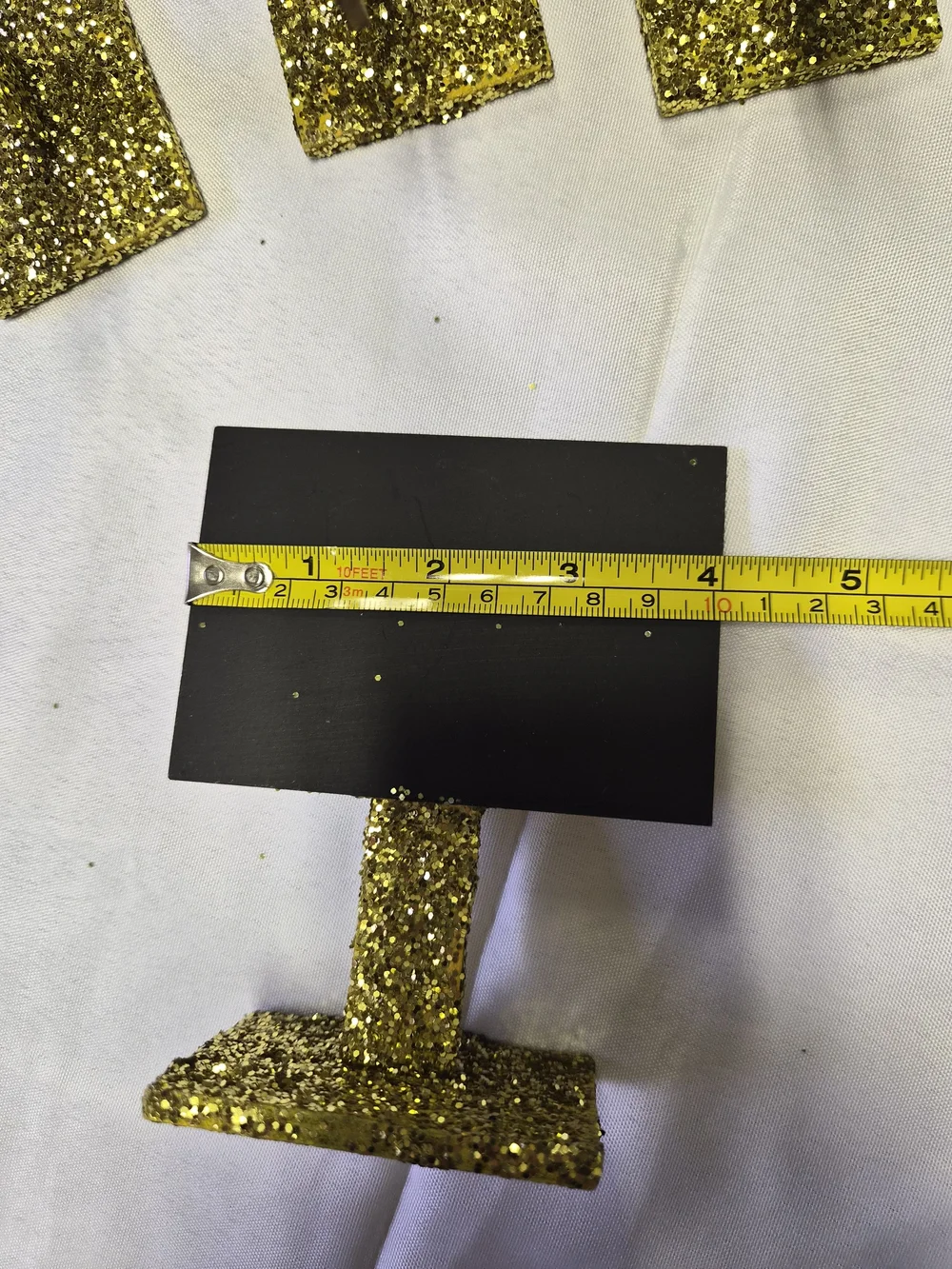 Gold Glitter Tabel Number Black Signs - Party Table Decor